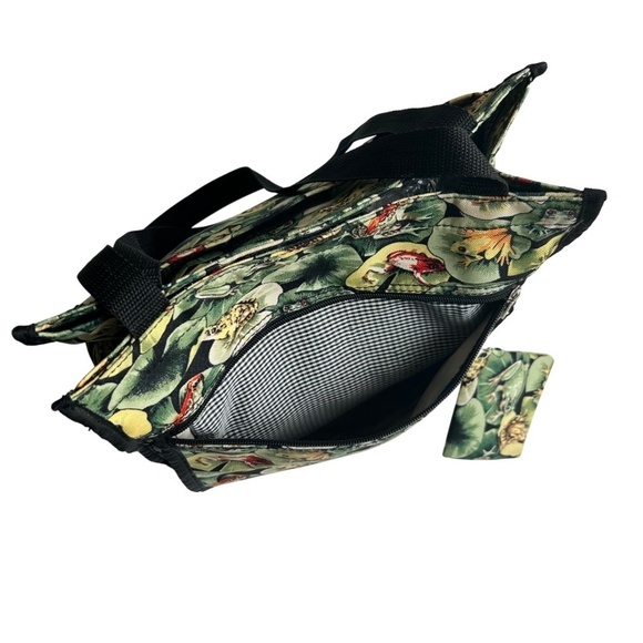 Canvas Shoulder / Tote Bag with Matching Change Purse FROGS! - Picture 5 of 16